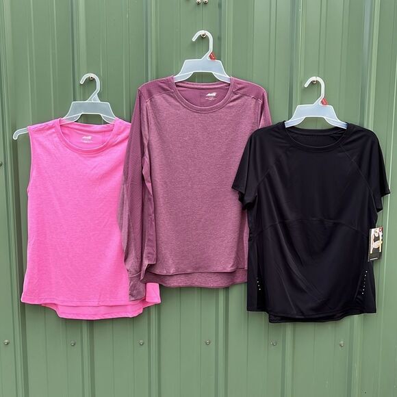 Womens Active Workout Performance Long Short & Sleeveless T-Shirts 3-Pack Size M - Picture 1 of 14